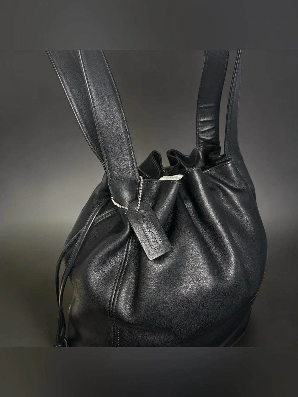 Coach Vintage Lexington Drawstring Bucket Bag 4180 – Black TannedGlove Leather